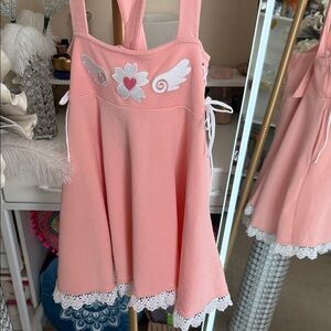 Elegant Pink Embroidered Midi Skirt